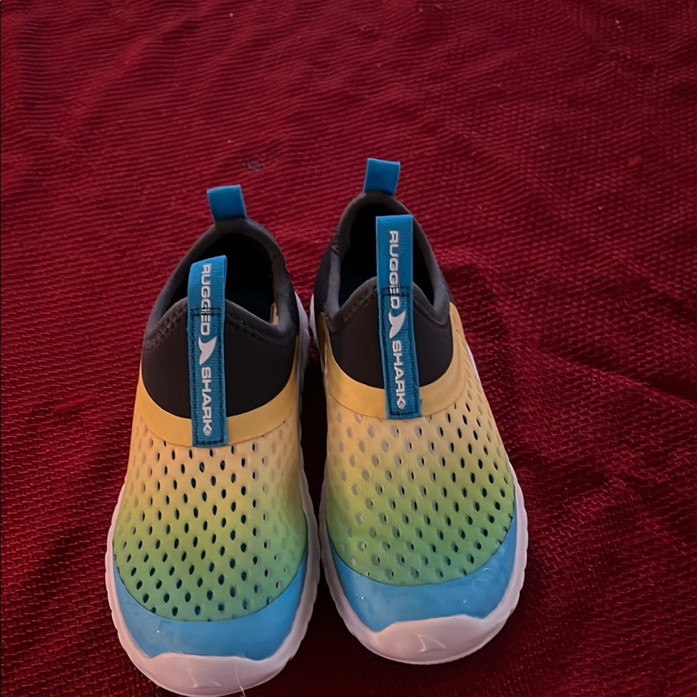 Blue and Yellow Slip-On Water Shoes with Breathable Mesh